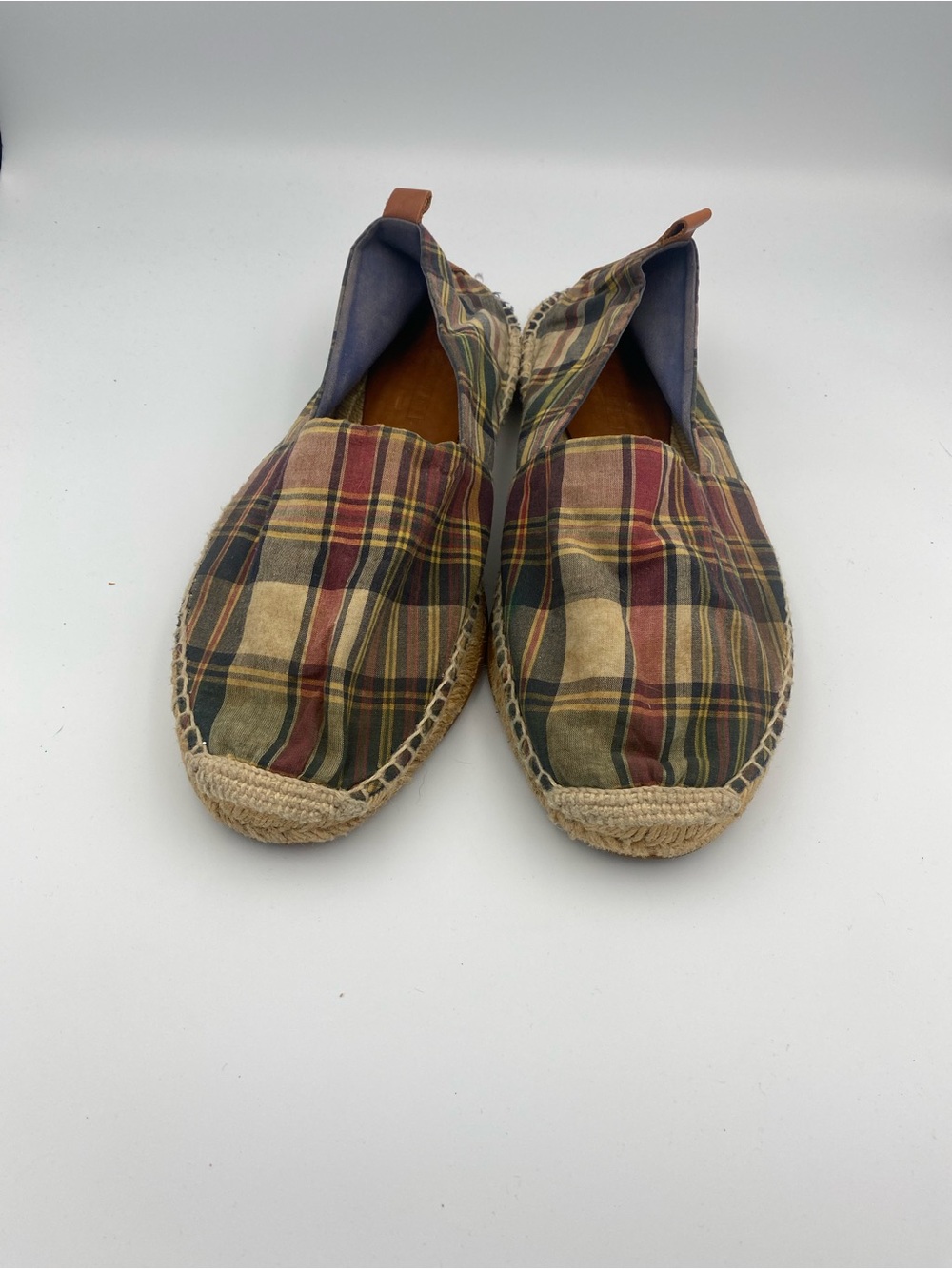 Ralph Lauren Plaid Canvas Espadrilles in Brown, Red, Green